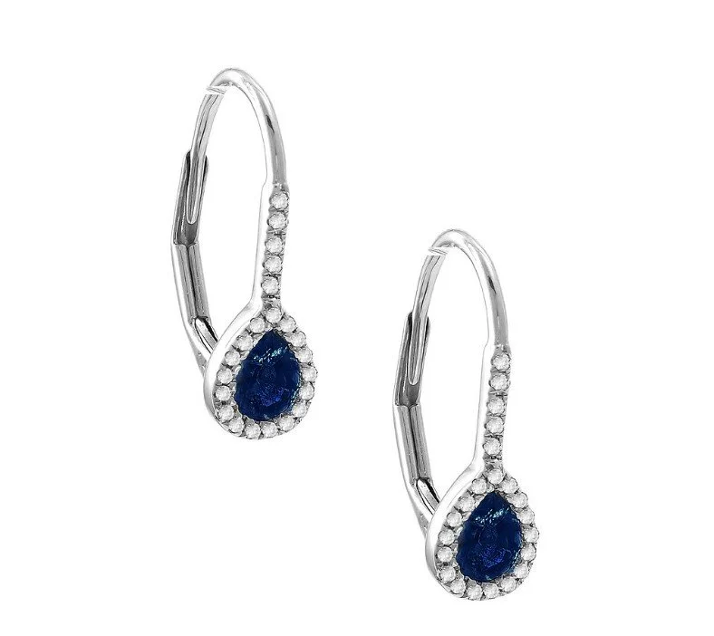 14k White Gold &amp; Pear Sapphire
