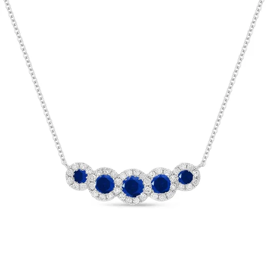 Graduated Sapphire &amp; Diamond Neclace