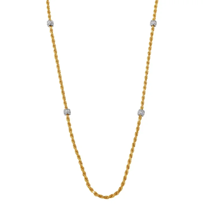 Vermeil &amp; CZ 17" Chain