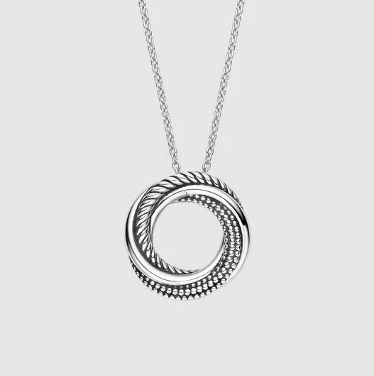 Sterling Silver Textured Circle Pendant