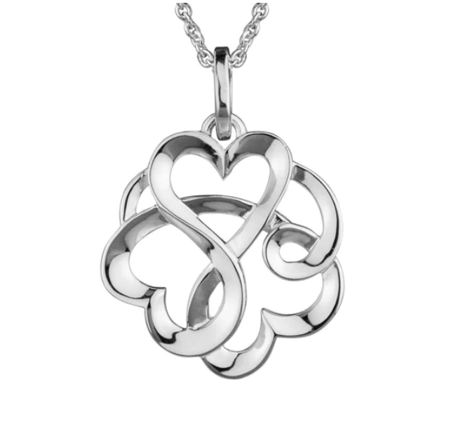 Sterling Silver Entwined Hearts