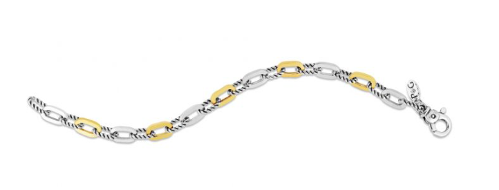 Sterling Silver &amp; 18k Link Bracelet