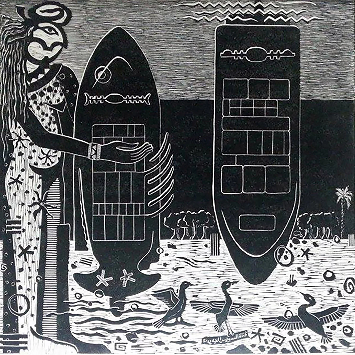 Untitled (Figure with Boats)