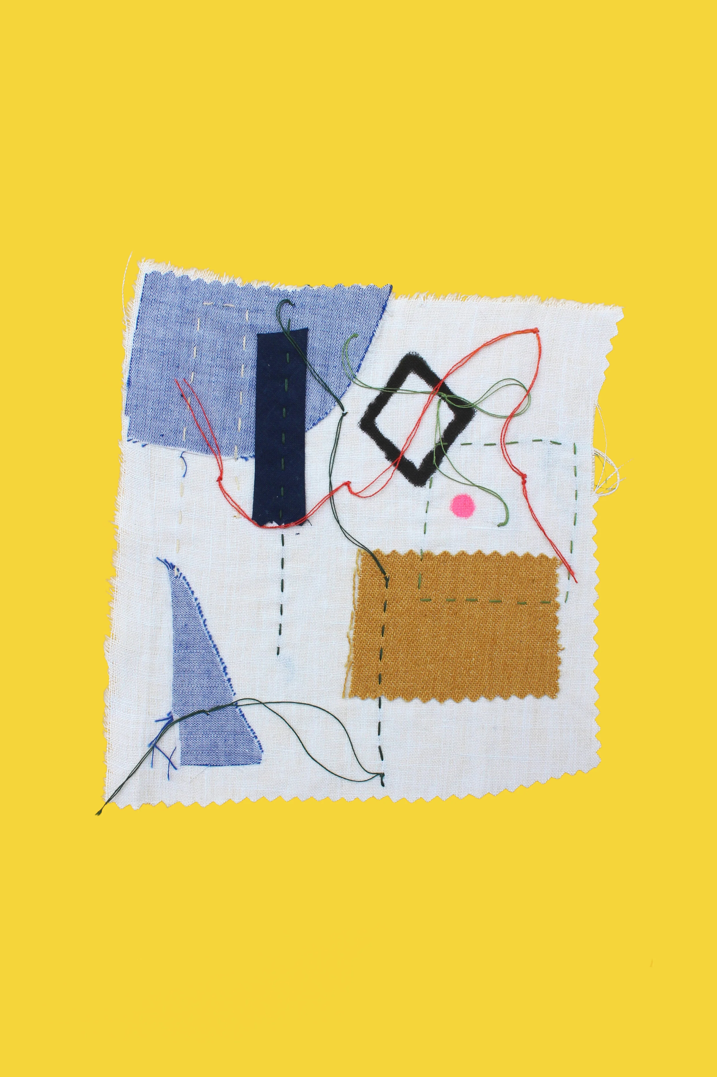 Les mouchoirs de poche (the pocket handkerchiefs)Mixed Media, Fabric, Thread, Marker20205.12” x 5.9”