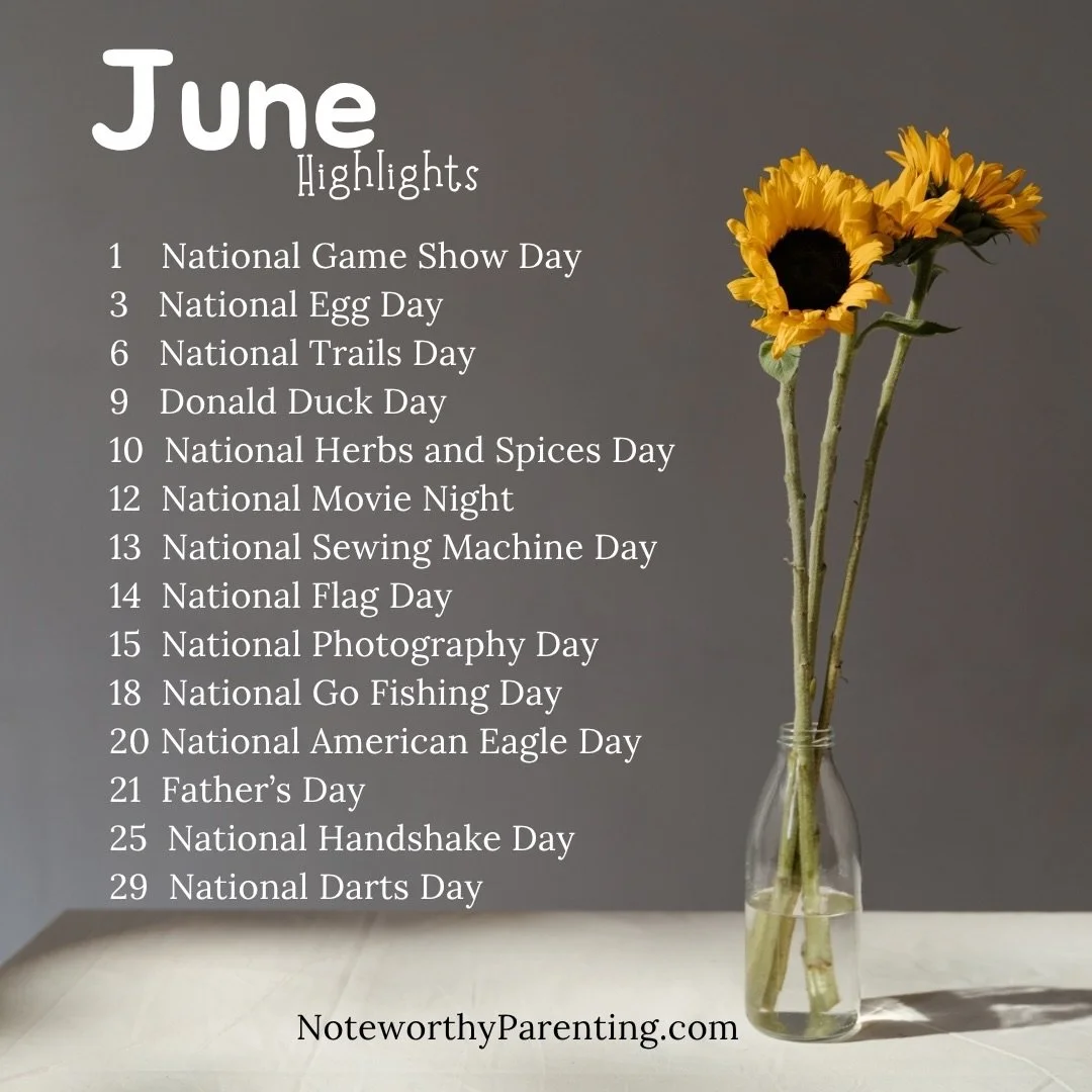 ☀️June is here AND so are the highlights for the month!

Which dates look like an opportunity for family fun or to learn something new?

Scroll through to get some ideas!

Share your favorite things to do in June below!

Share this post with other pa