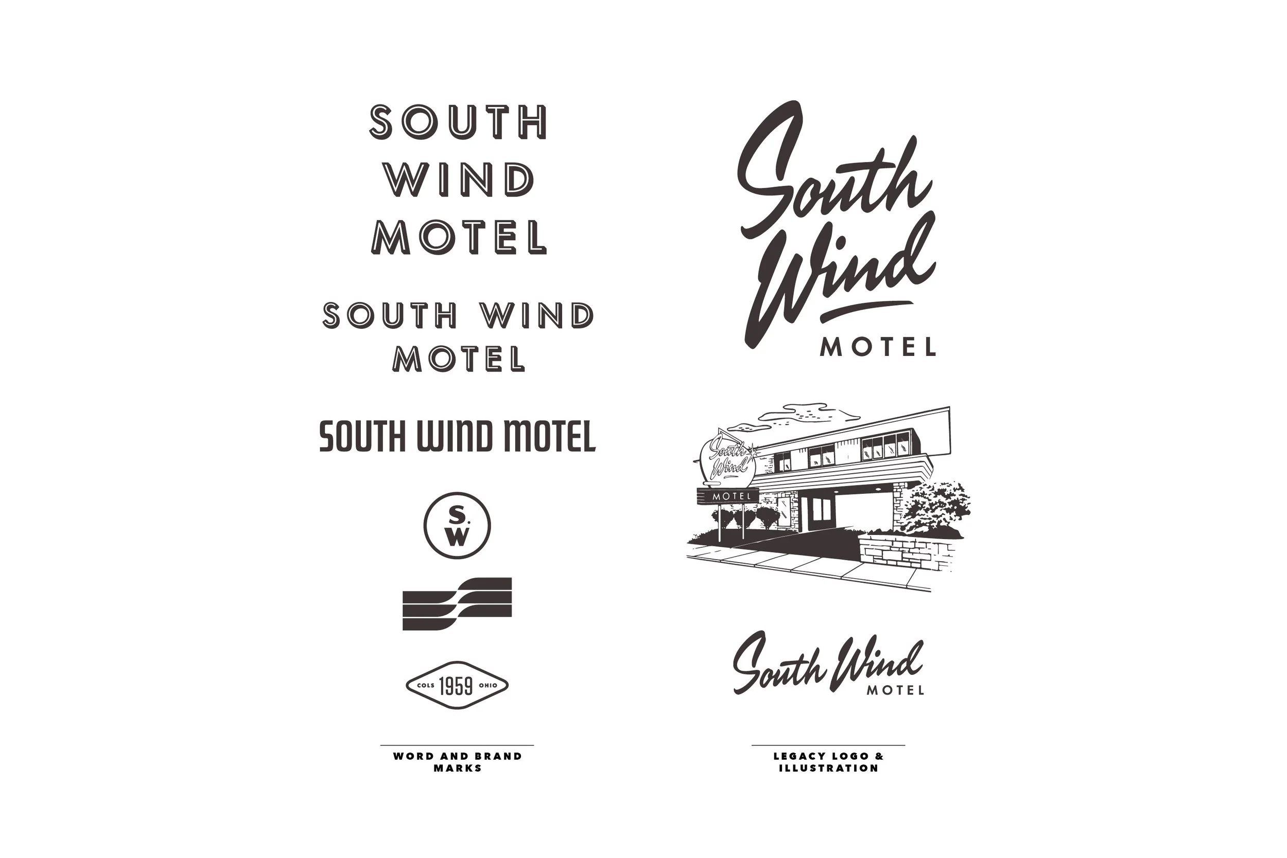  We started by creating a kit of parts to build the brand. While the script logo still plays a part, we wanted to create a system that we could mix and match across the experience. 