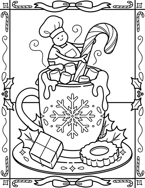 Chef stirring up a hot cup of cocoa with vegan marshmallows!