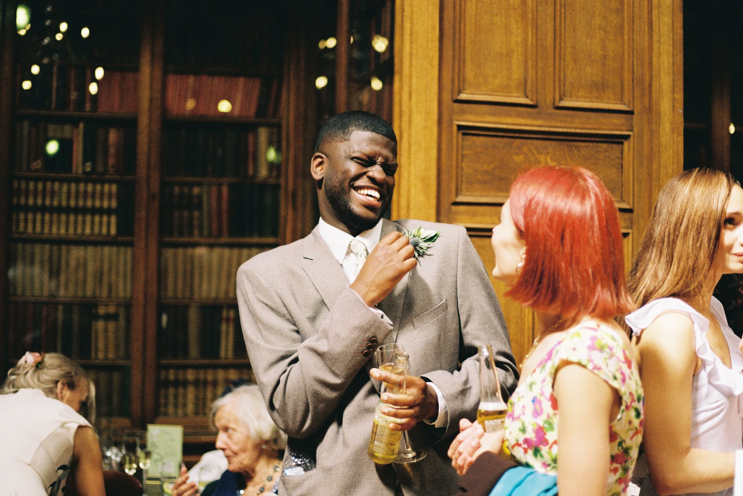 35mm wedding film photos during cocktail hour
