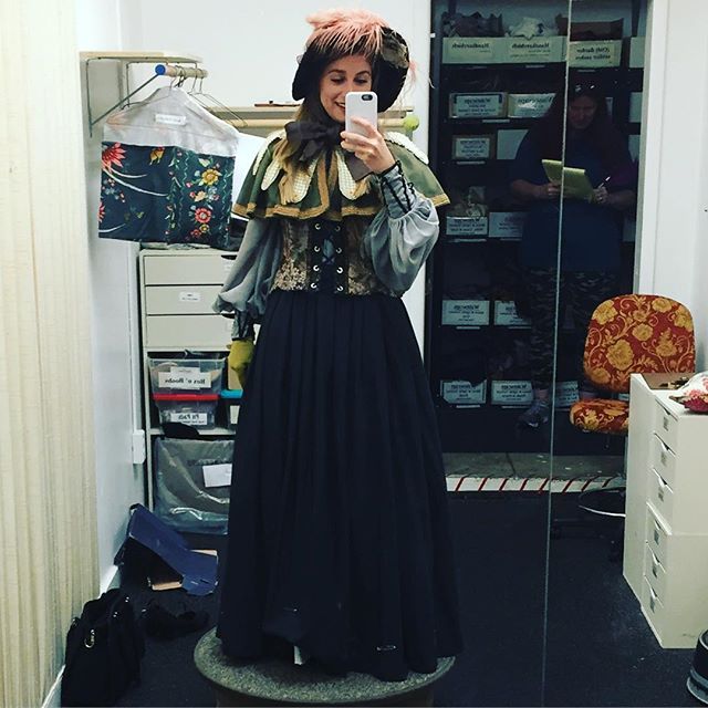 Lavish costume for La Boh&egrave;me! So excited to be a part of this show with @utahopera ! #laboh&egrave;me #puccini #opera #utahopera #singer #soprano #costume #lavish #itsgonnabetoastyonstage #workthatbonnet
