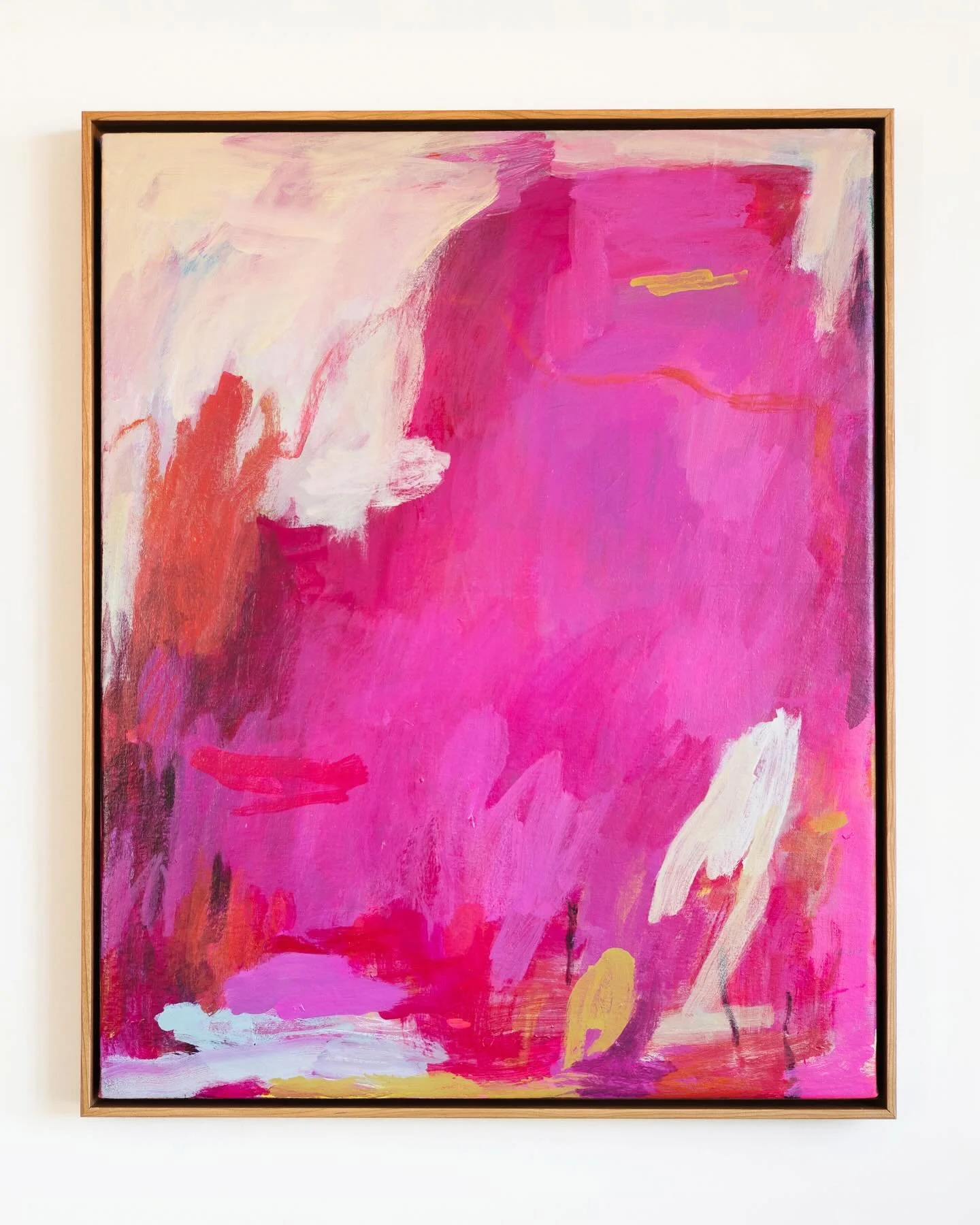 &ldquo;A feeling I&rsquo;d almost forgotten&rdquo; &bull; acrylic &amp; wax pastel on canvas, 24 x 30&rdquo;

This painting just makes me happy! I feel like it&rsquo;s about being reminded of who you really are, through moments of joy, love, and frie