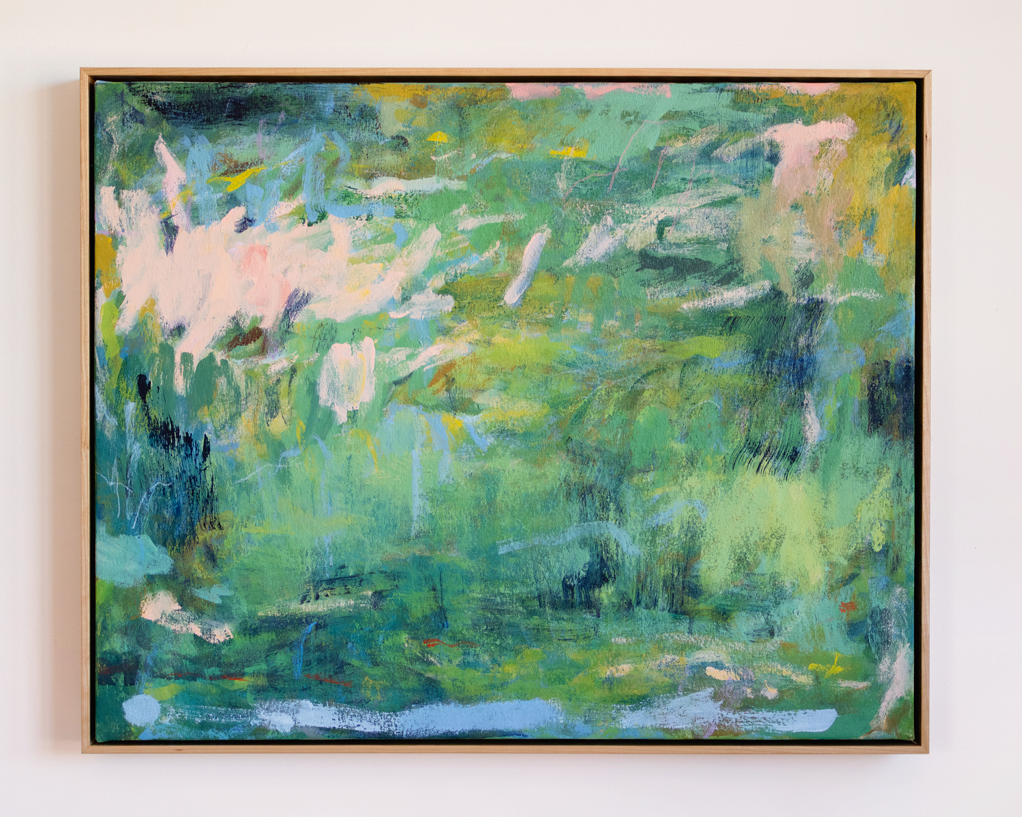  Grass stains and daisy chains , 2025 Acrylic and wax pastel on canvas, 30 x 24 in.
