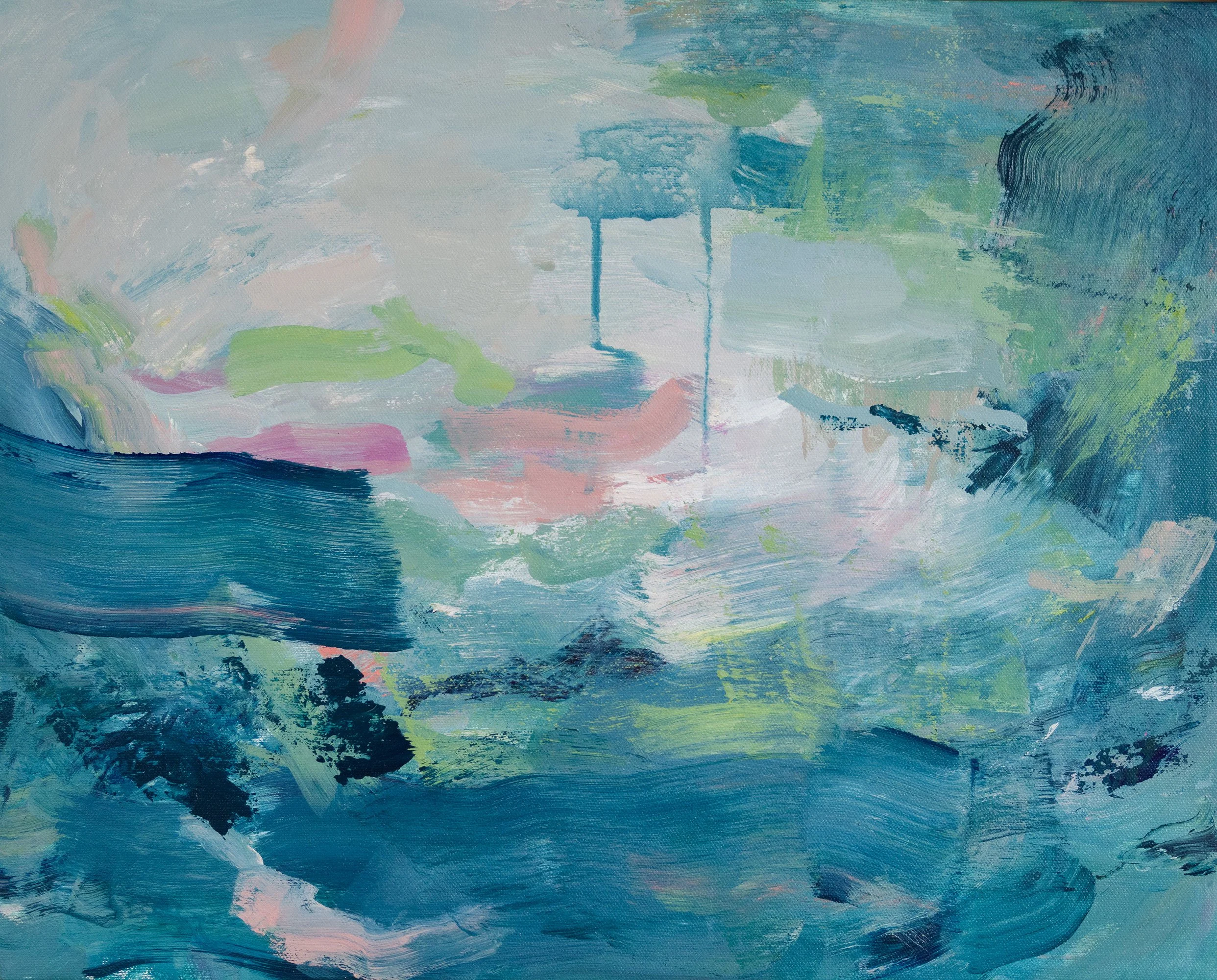  Dusk fell slowly as we walked , 2024 Acrylic on canvas, 20 x 16 in.