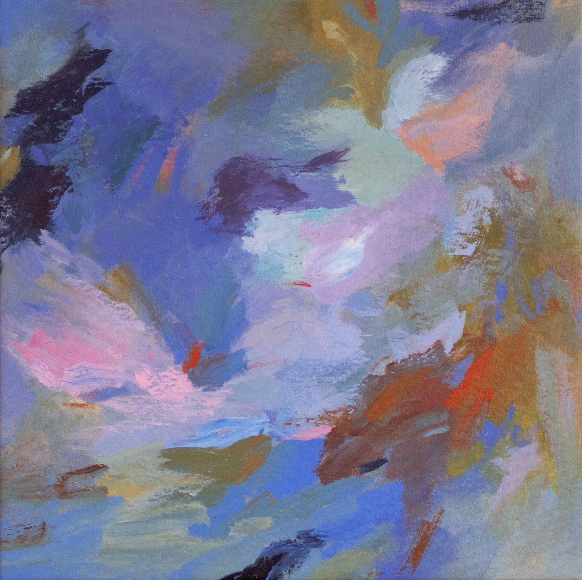  Past Lives , 2024 Acrylic on canvas, 16 x 16 in.