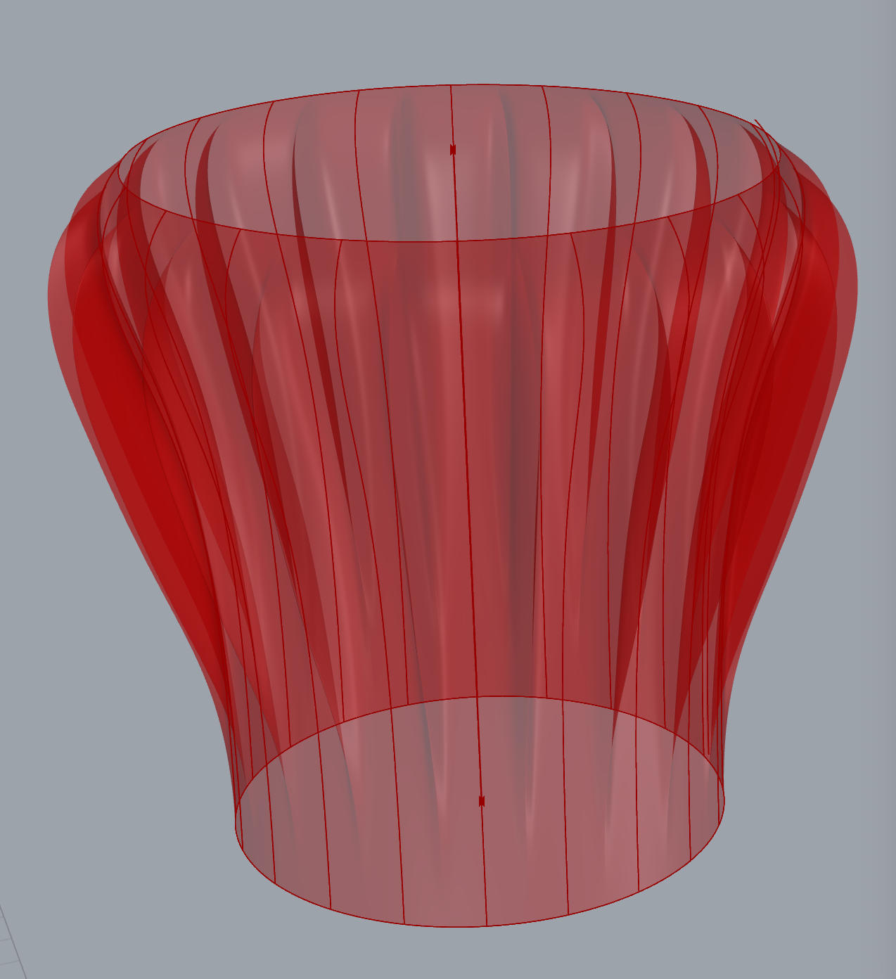  3D model of Ribbed Cup created in Grasshopper software 