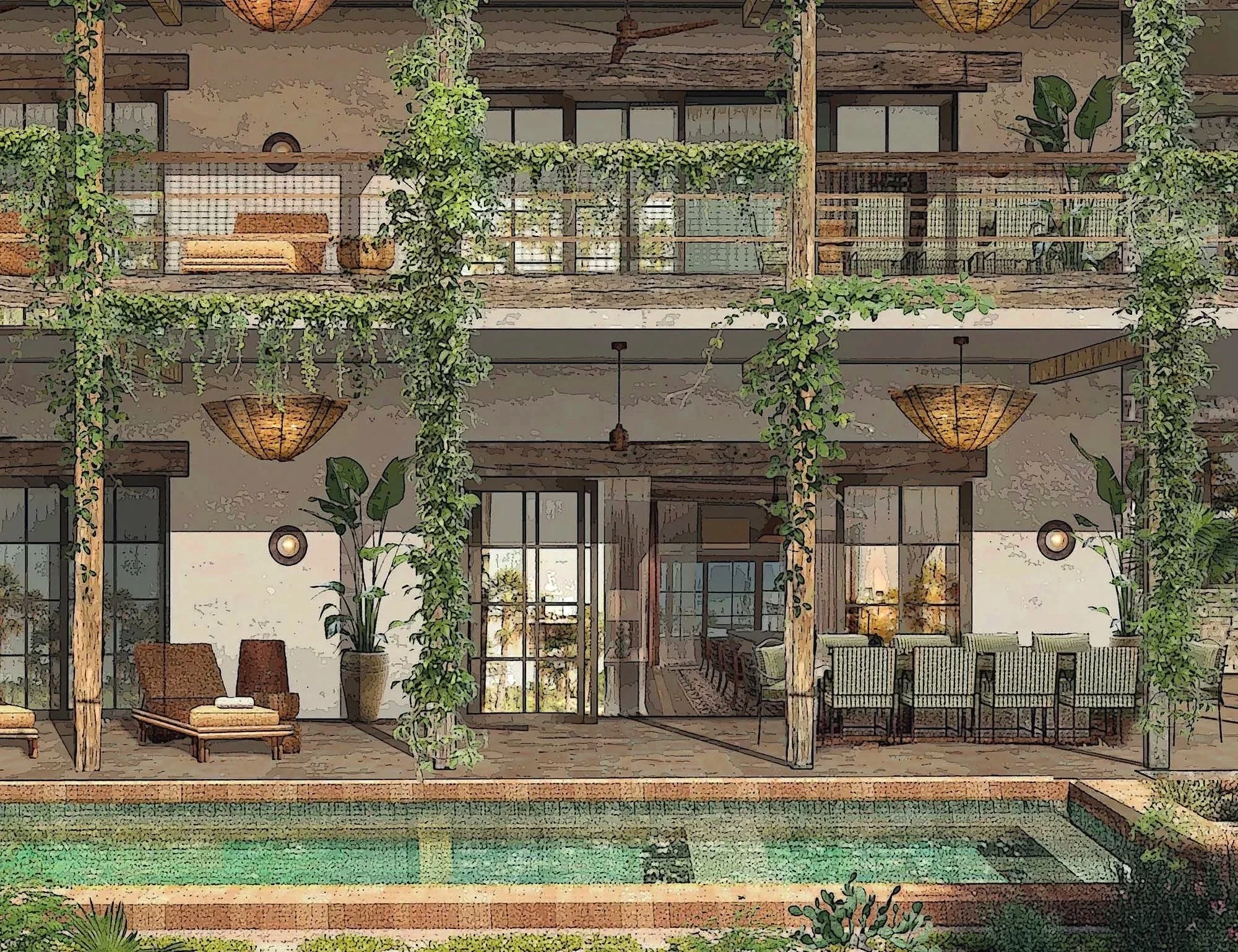 Soho Residences Los Cabos terrace apartment with private outdoor living