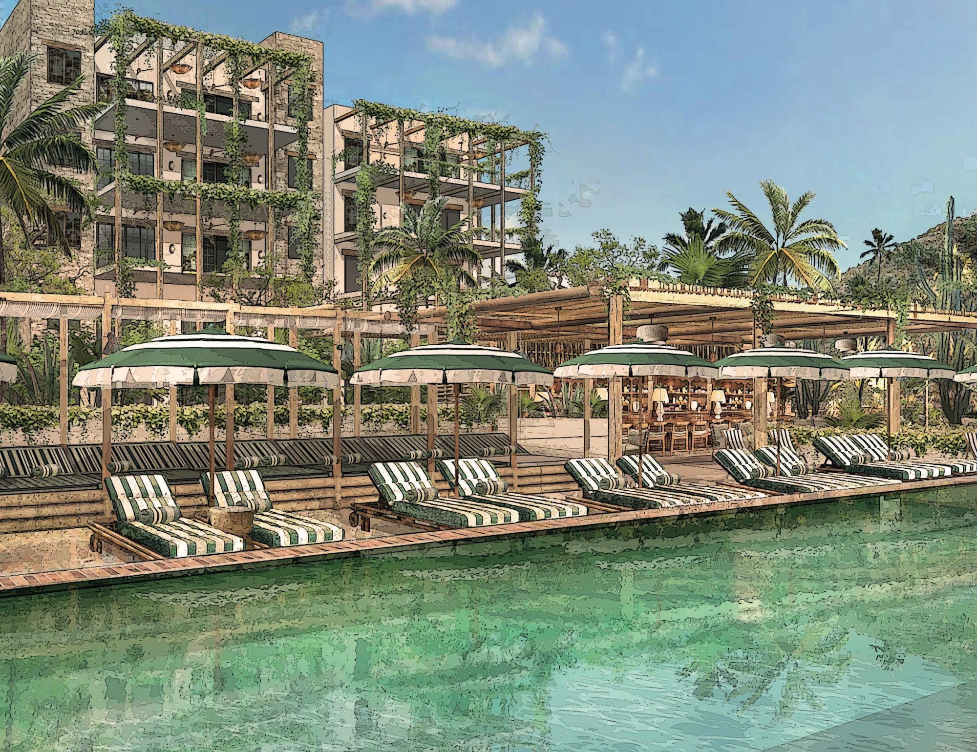 Soho Residences Los Cabos pool and residential architecture at Cabo del Sol