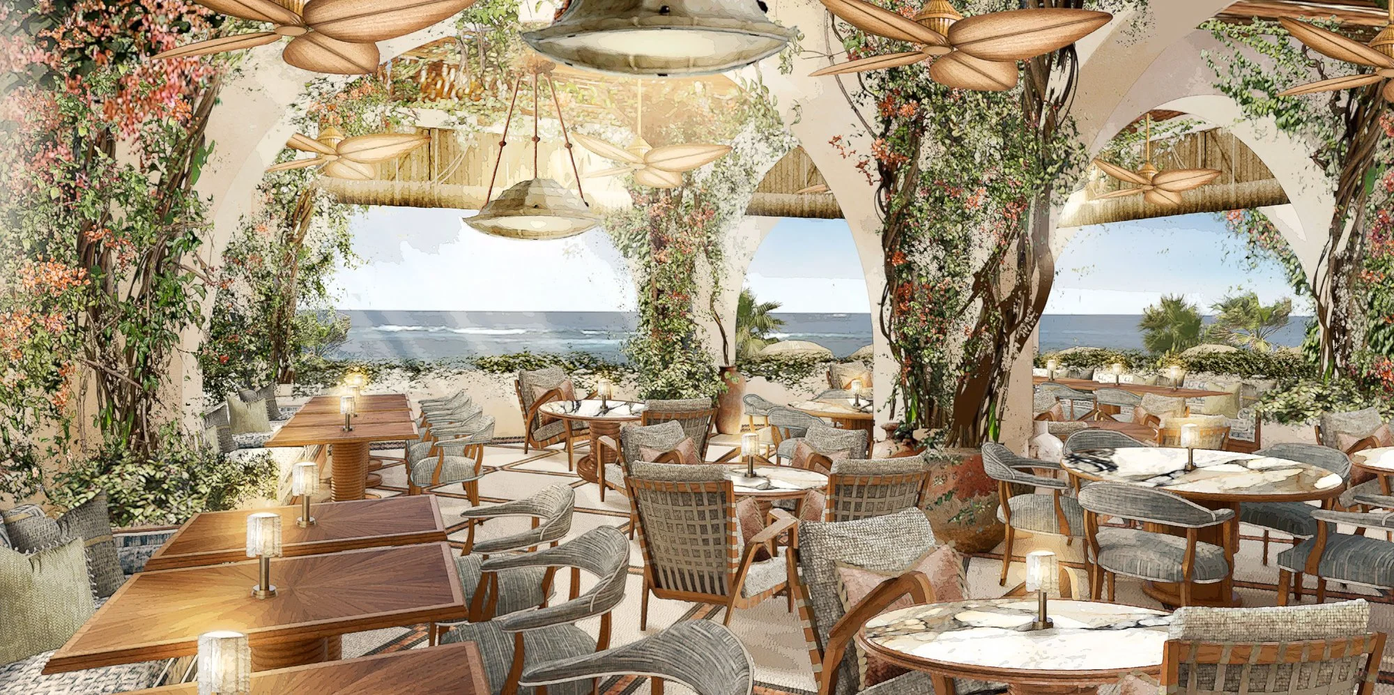 ho Beach House Los Cabos beachfront dining overlooking the Pacific