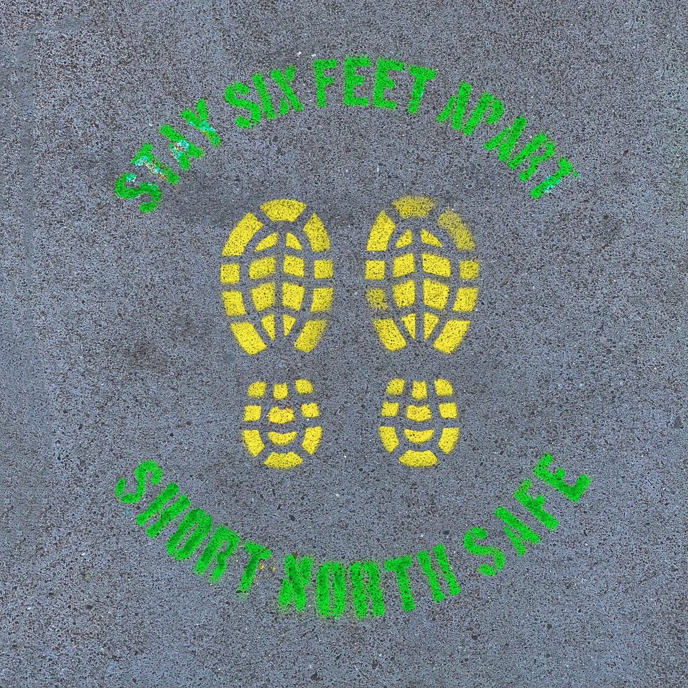 COVID-19 "stay six feet apart"