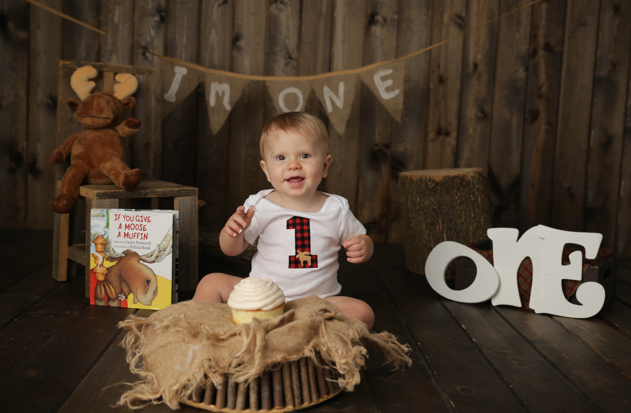 Rustic Theme Cake Smash in New Albany, Ohio