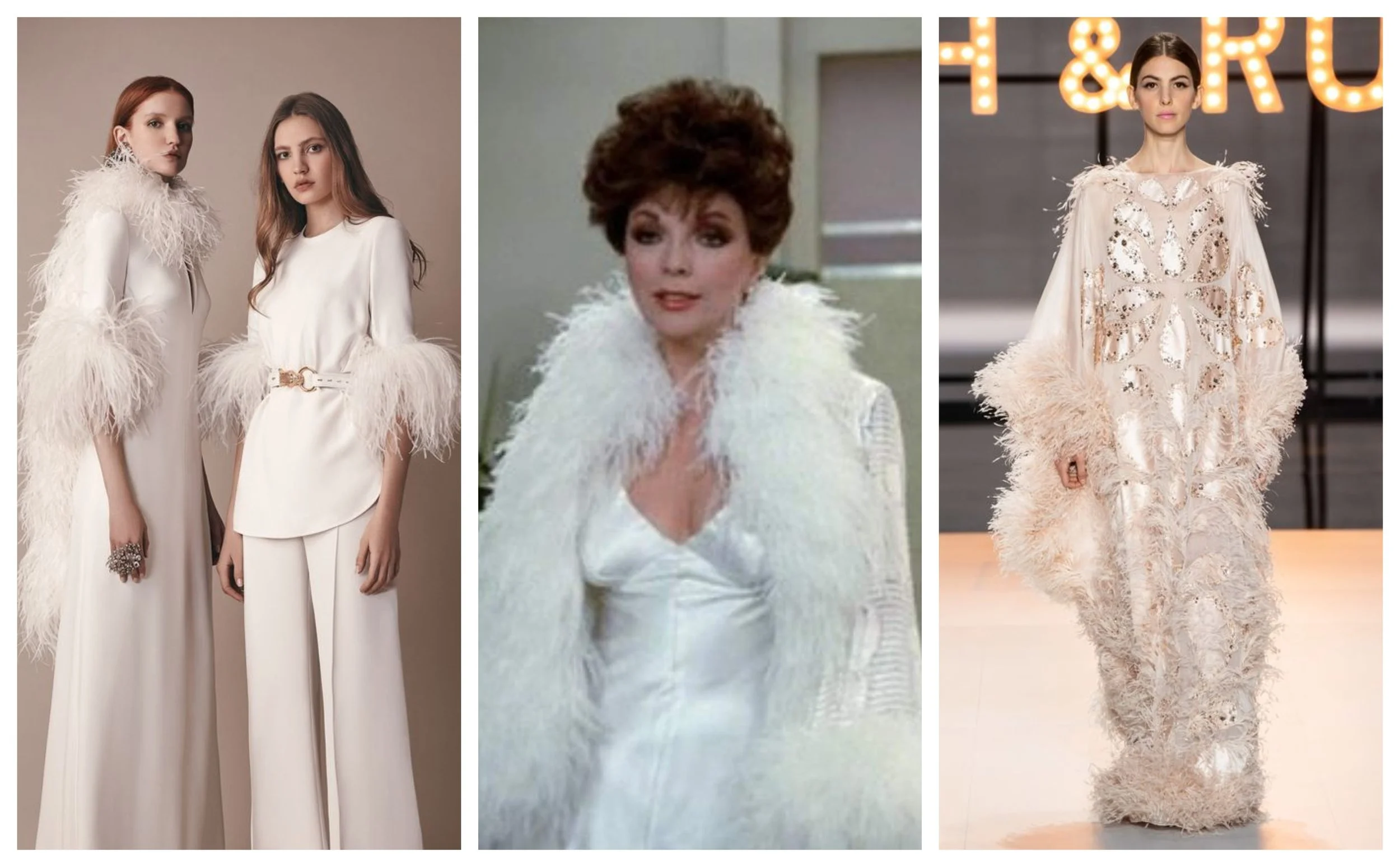 Lounge like a prime-time soap star in Elie Saab (left) and Ralph and Russo.