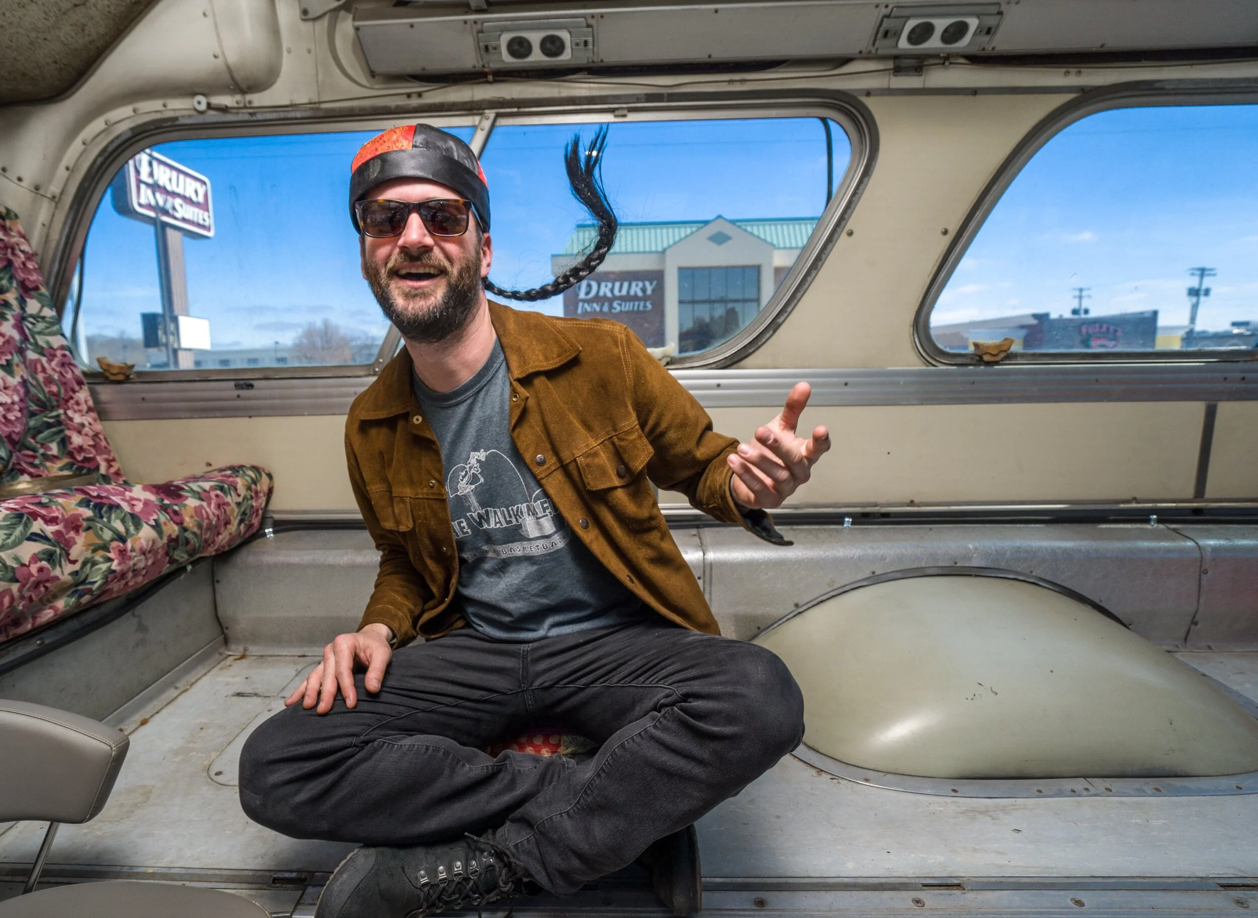  Artist Portrait while on tour inside of a fishbowl bus while touring across the United States 