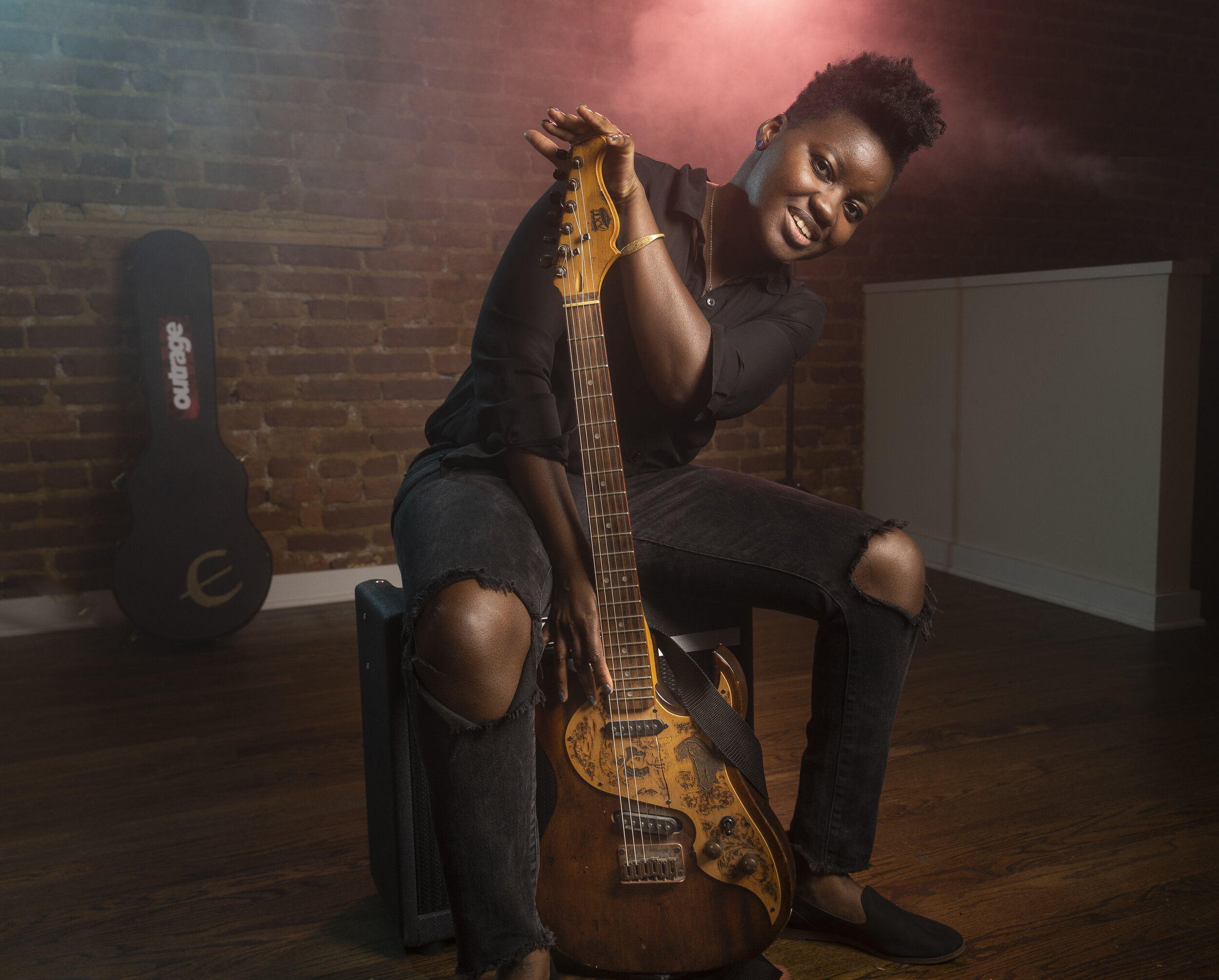  Musician portrait of singer, songwriter, and filmmaker Julie O taken in my Washington DC photography studio 