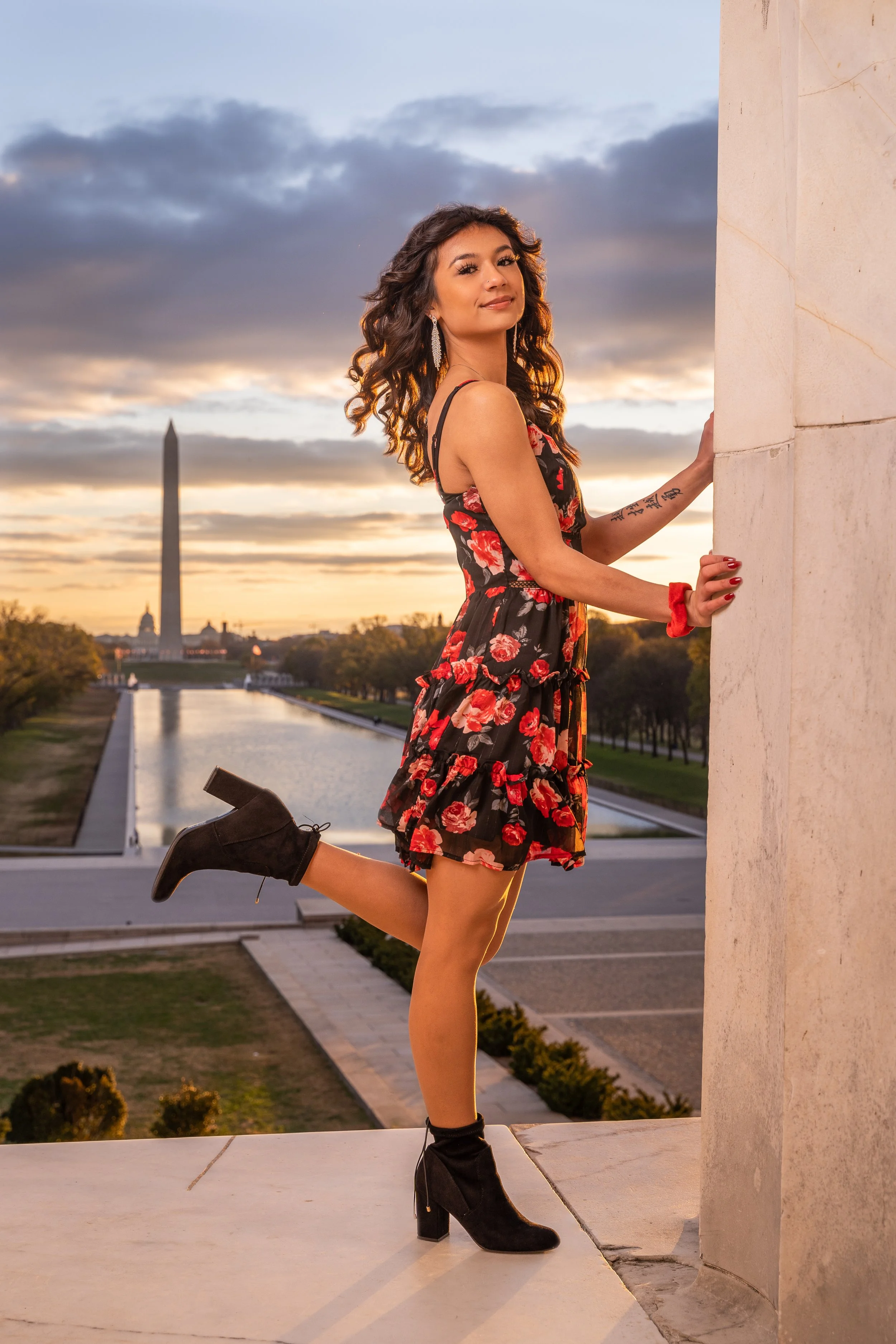  Graduation portrait photography session at the Lincoln Memorial in Washington DC 