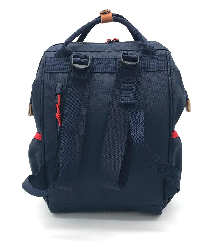  12L backpack using 600D RPET as main fabric and full printed 150D as a lining. With leather trims.  Made for  Nature &amp; Decouvertes © 