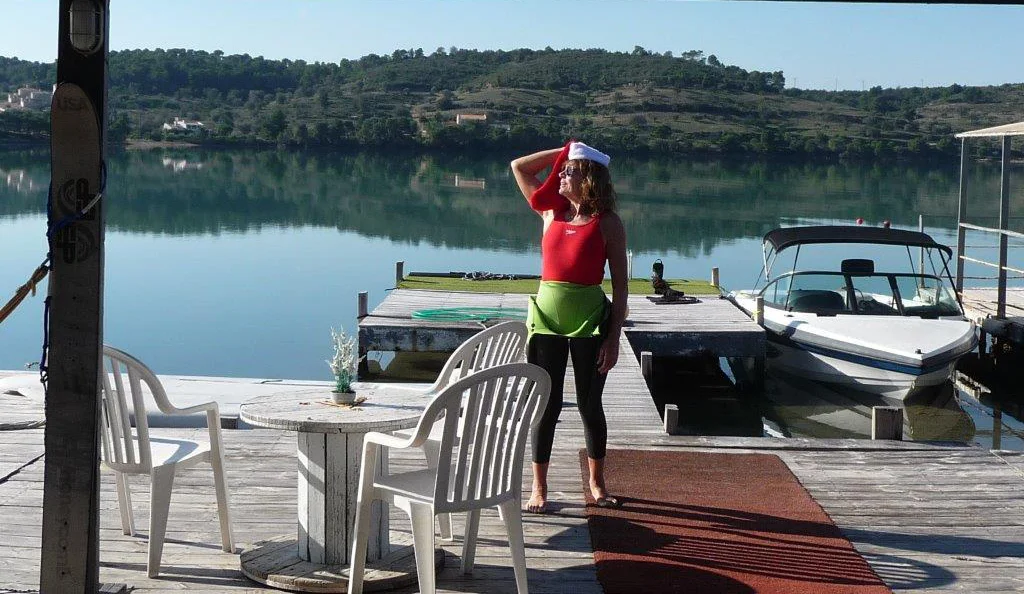 Trisha getting ready to ski Christmas Day