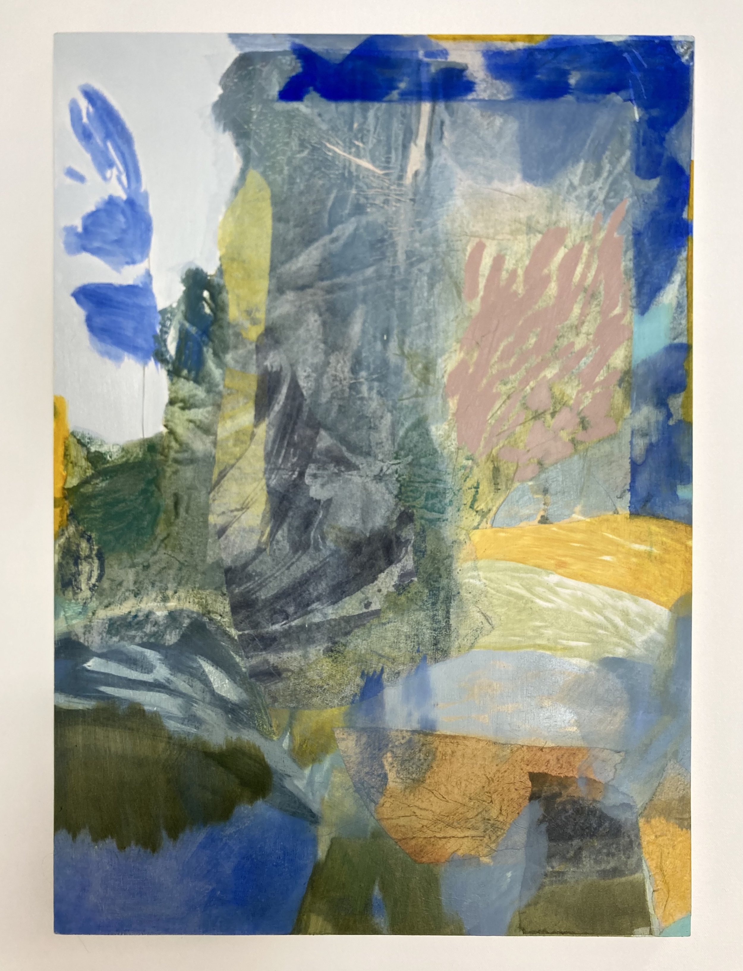 Poplar, oil and collage on wood panel, 59.5x40cm