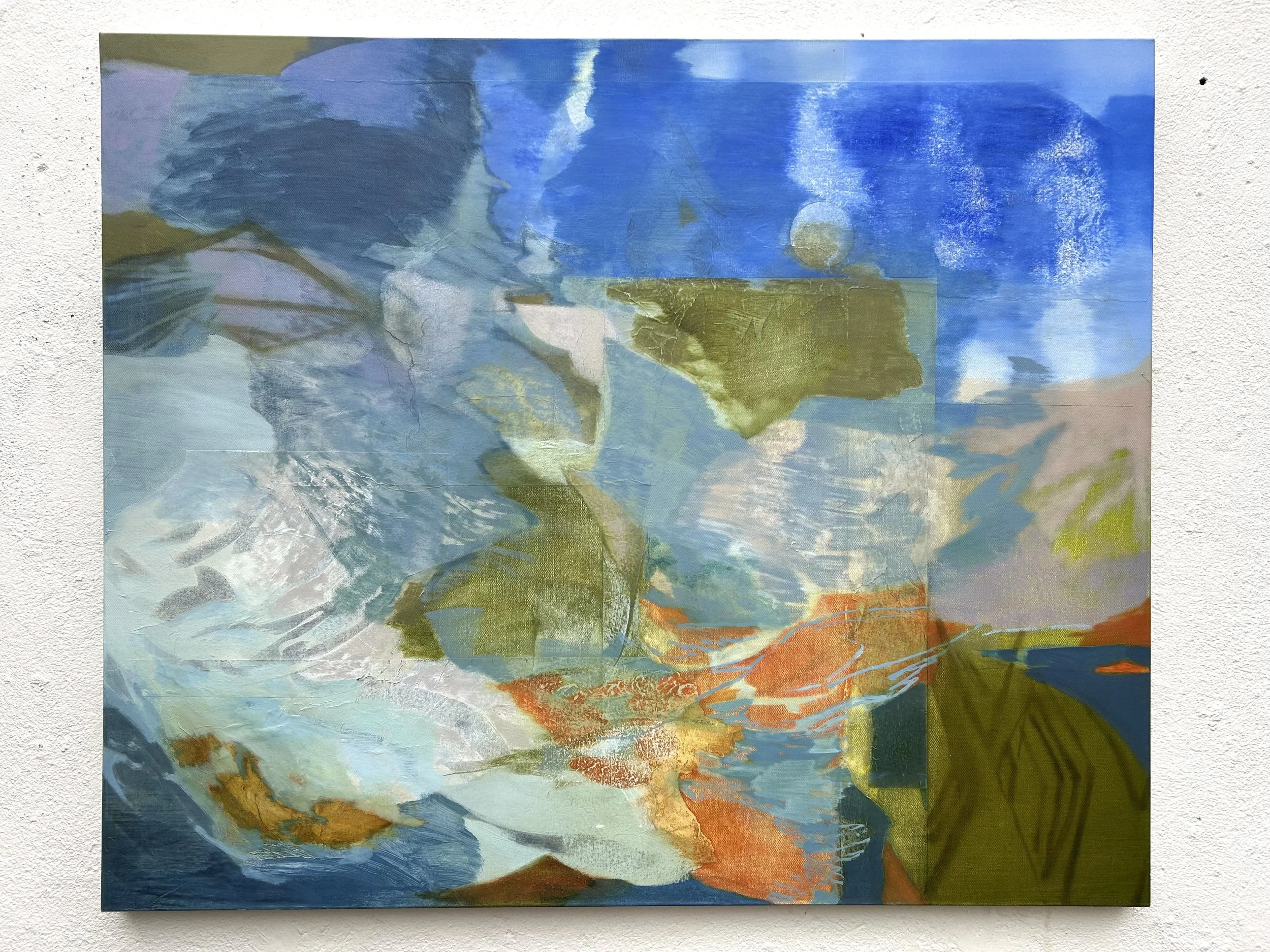 Quarry, oil and collage on canvas, 100 x 120cm