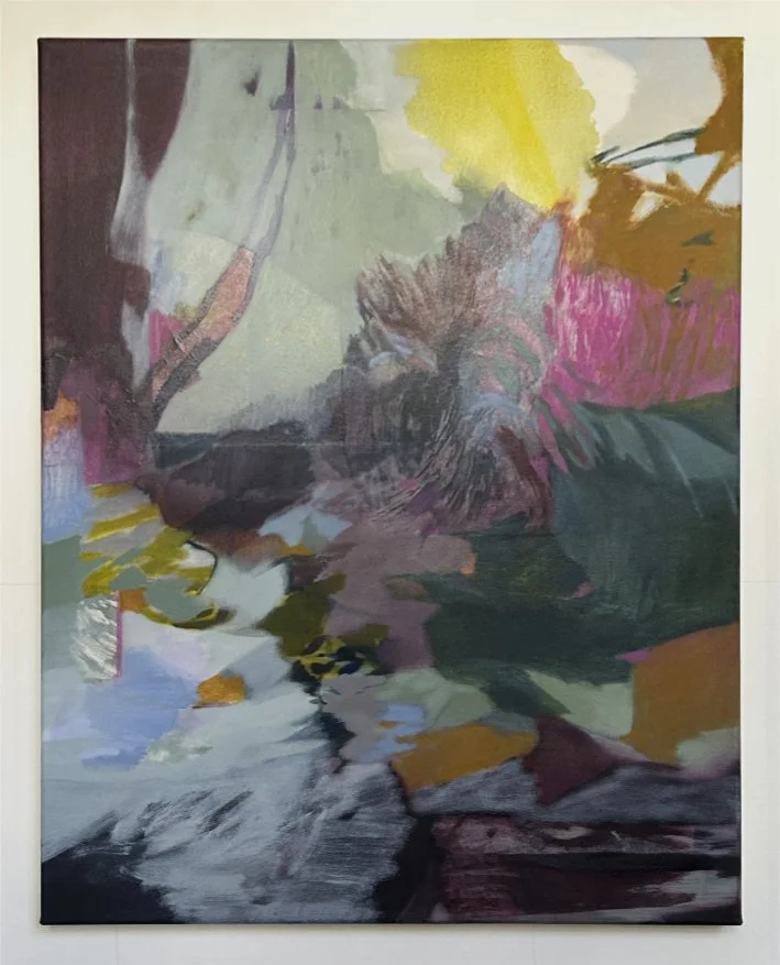 Smokestack, oil and collage on canvas, 70 x 90cm