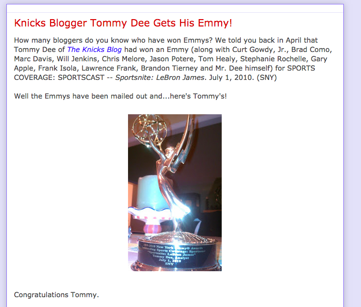 TD Wins an Emmy