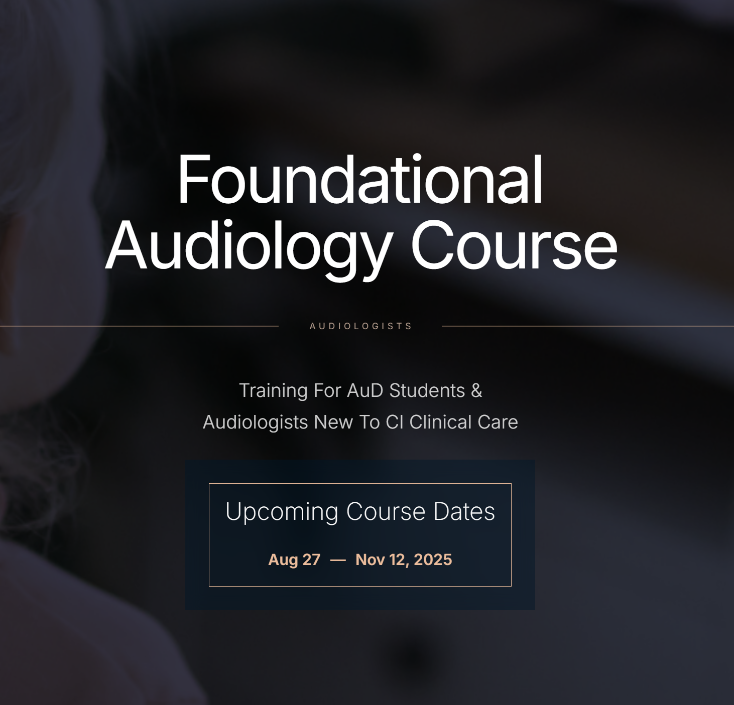 Foundational Audiology Course