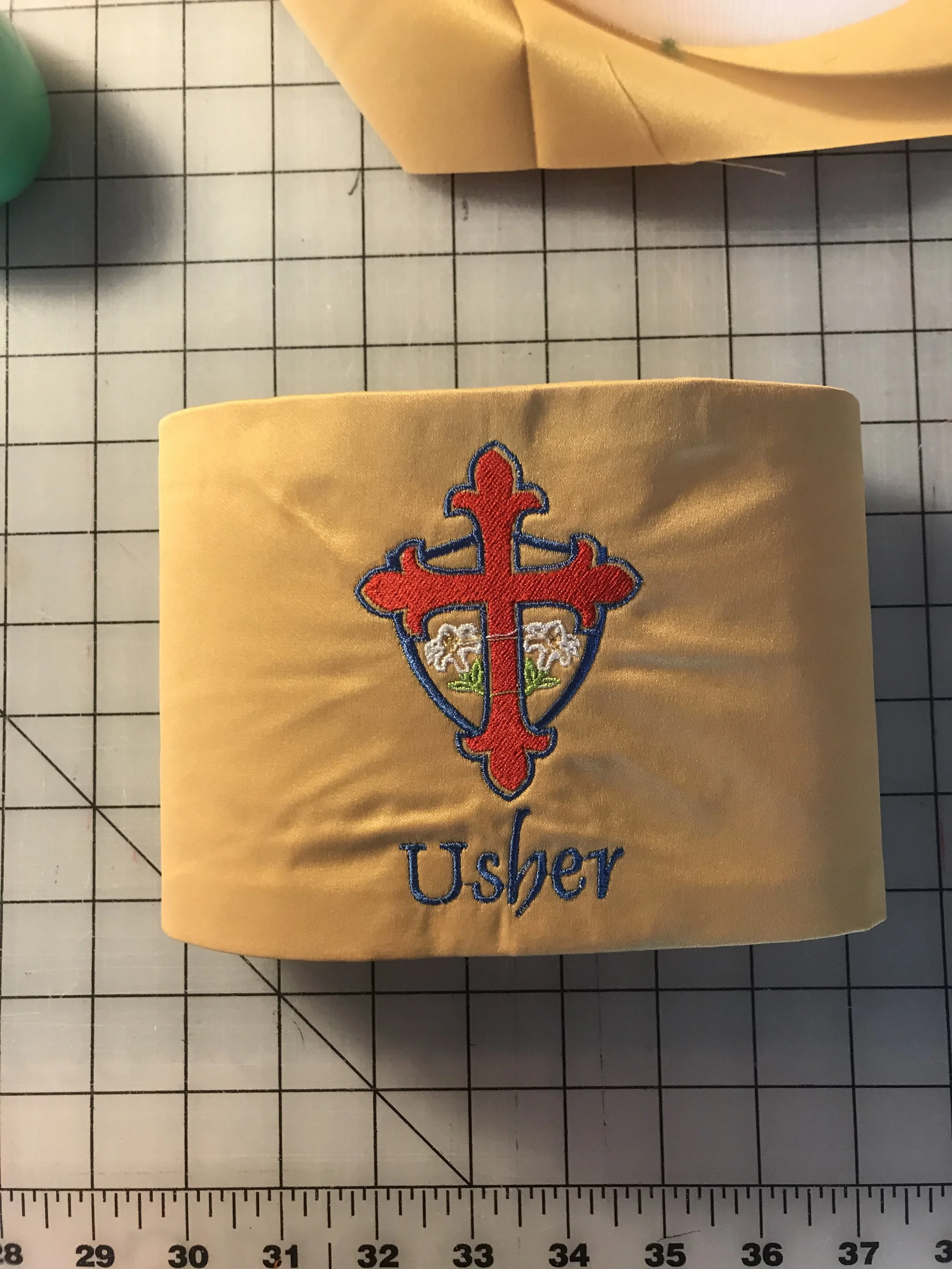 Usher arm bands – this was for a large Catholic church.