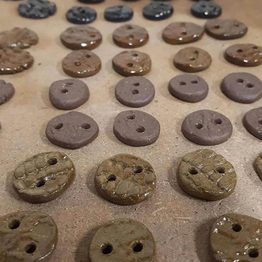 SO. MANY. BUTTONS. 
6 sets of 4, 3 sets of 6, 12 small pendants, and 2 medium pendants. . . I'm torn between wanting to make more &amp; hating them just a little bit because of how fiddly they are. If I make more, they'll definitely get a bit more gl
