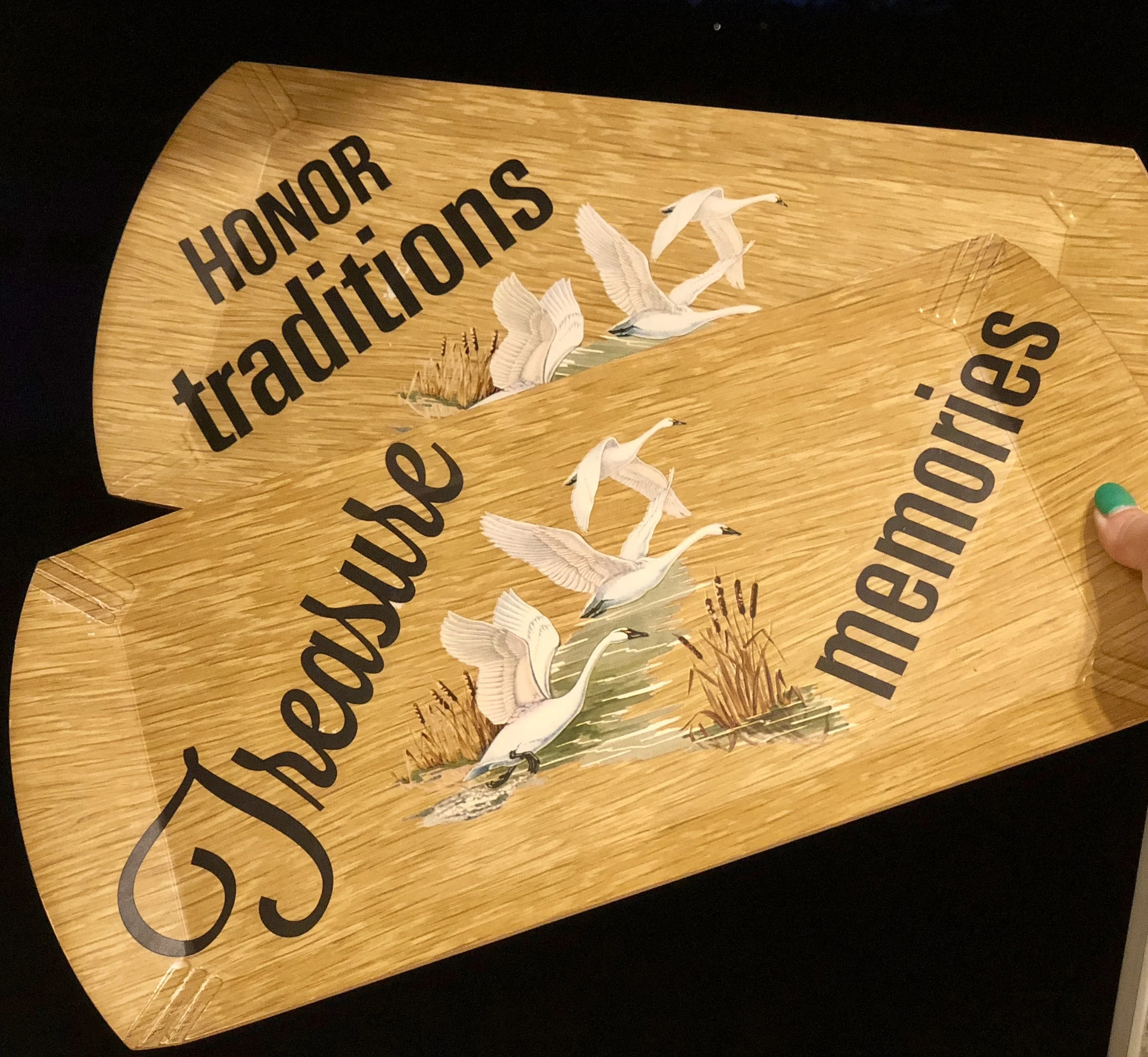 swan lap trays (pair)