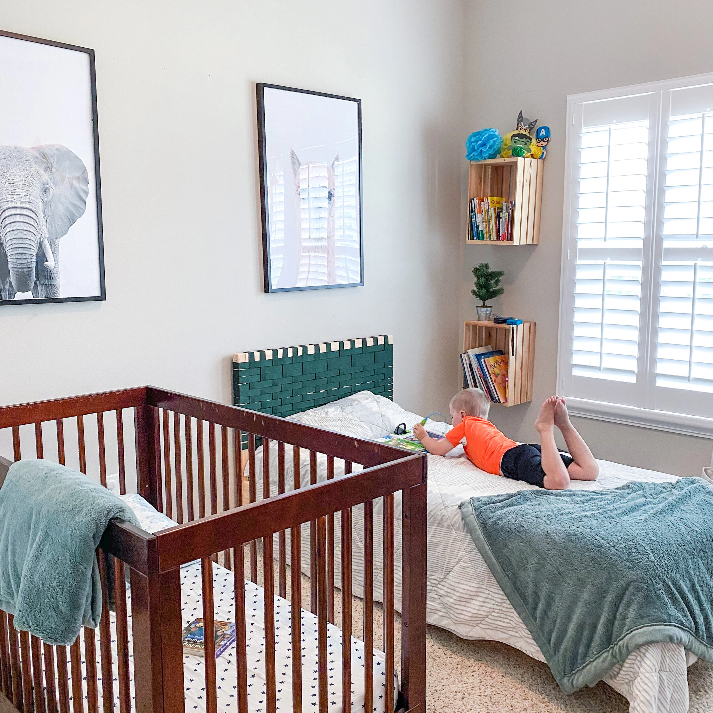 Shared Boys Room with a Crib and Twin Bed — That Millennial Momma