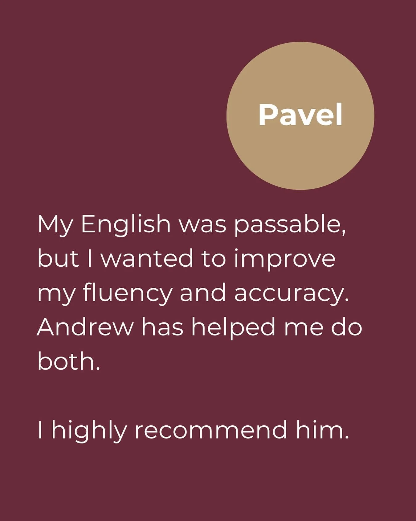 Confidence is the key

Sebedůvěra je kl&iacute;čem t&eacute;měř ke v&scaron;emu. Je to určitě kl&iacute;č k mluven&iacute; ciz&iacute;m jazykem. Takhle to děl&aacute;m j&aacute;.

Pokud si chcete vylep&scaron;it svou angličtinu &ndash; ozvěte se &nda
