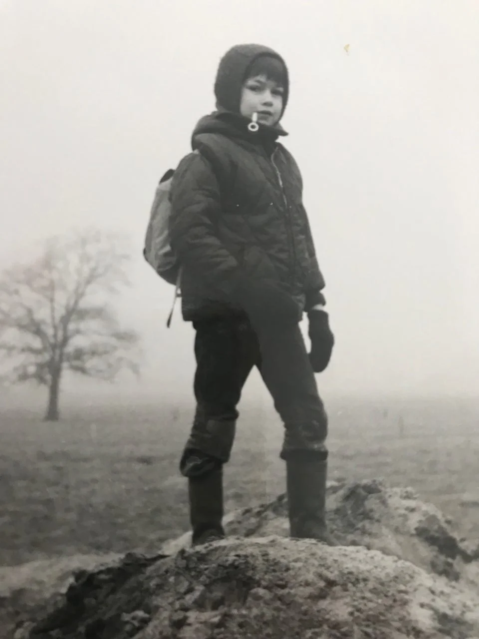 1972: als ontdekkingsreiziger, pijprokend en met rugzak.