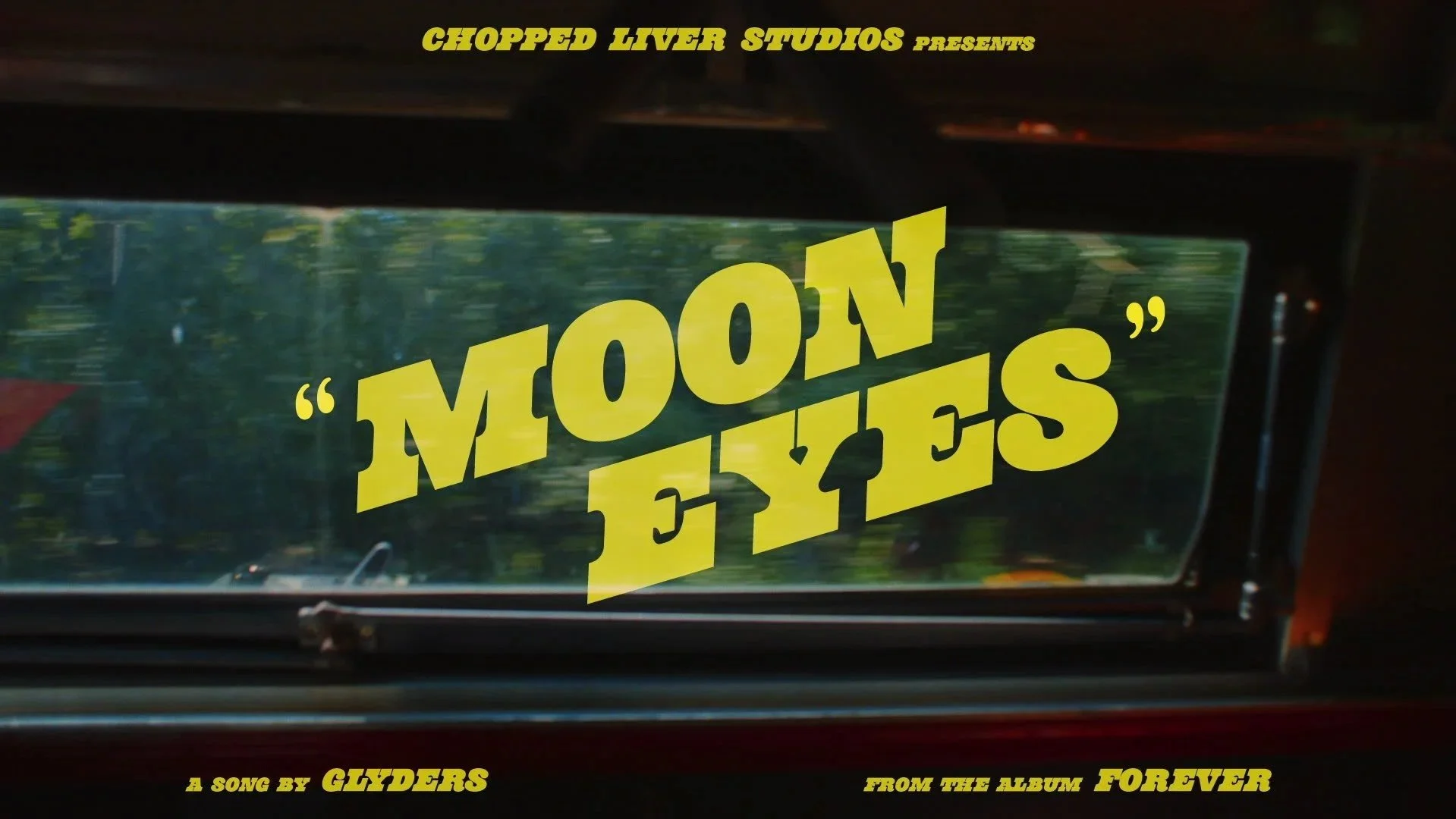 A promotional poster for the song 'Moon Feels' by Glyders, presented by Chopped Liver Studios, from the album 'Forever'.