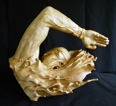 swimmer in progress sculpture eight