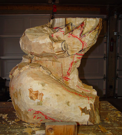 king sculpture in progress four