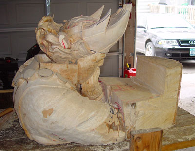 king sculpture in progress seven