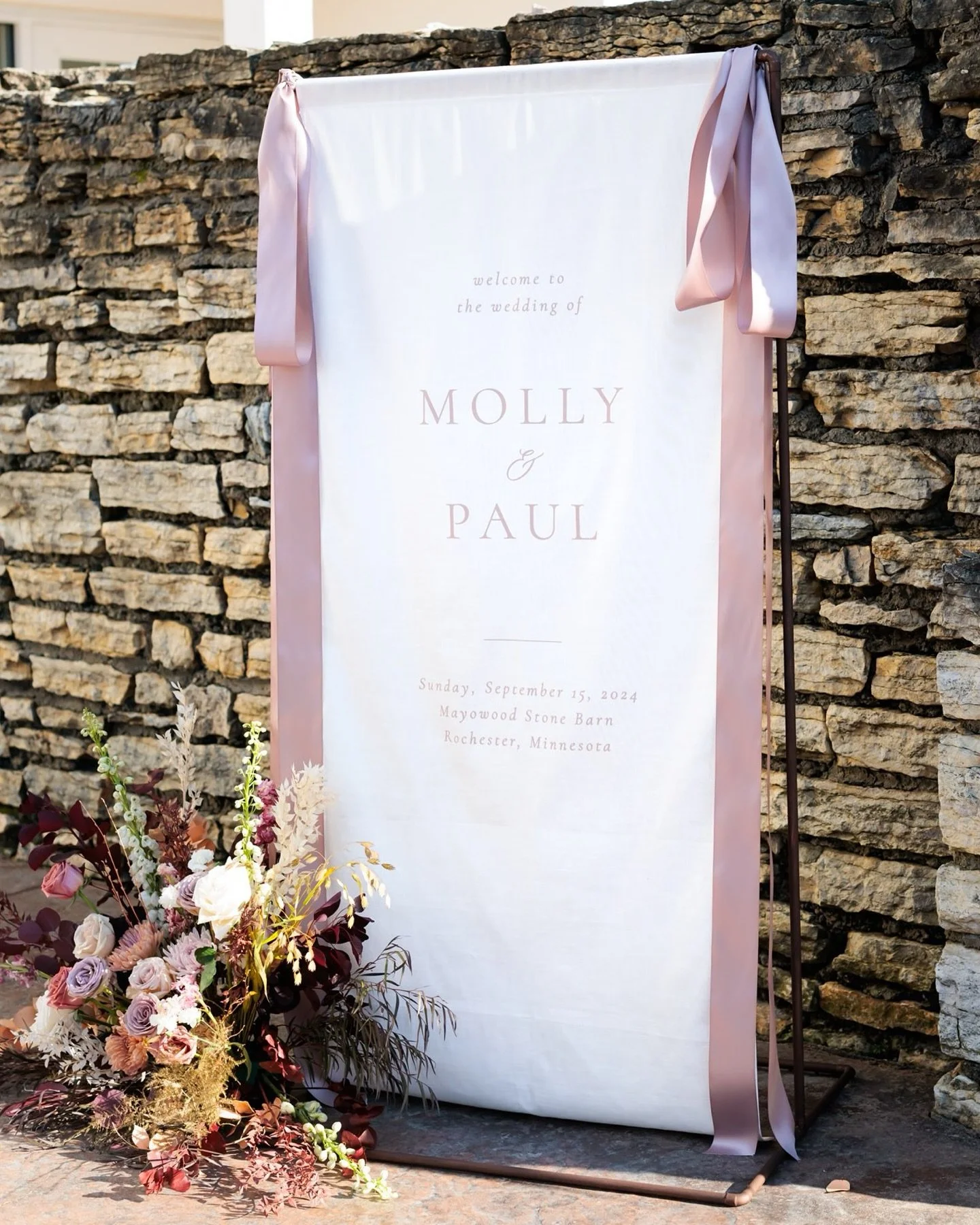 When the assignment is mauves, plums, and pinks. Last fall M&amp;P married at the beautiful @mayowoodstonebarn and every detail carried through from ceremony to reception was exactly what the couple envisioned. Happy Anniversary, loves! 

Planning @r