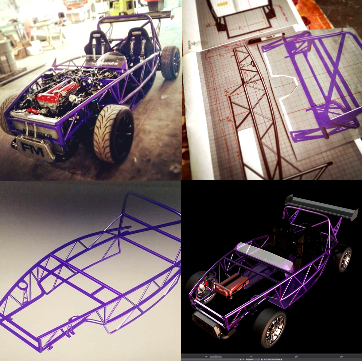 A photo of the actual frame as compared to the digital model.