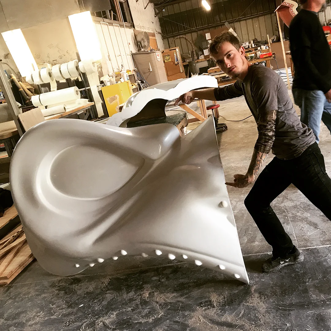  Timmy showing off some fresh Kraken fiberglass 