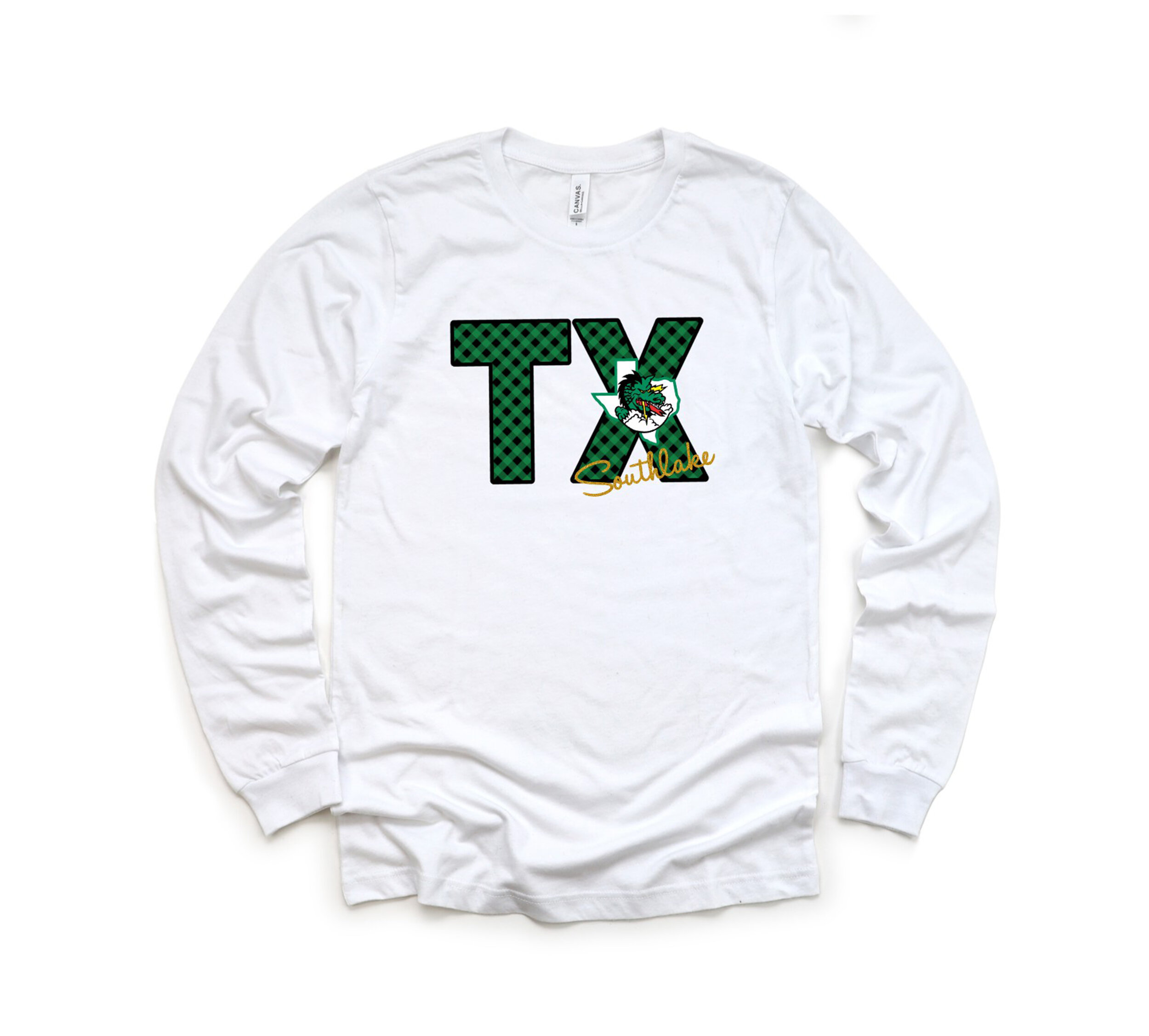 "Southlake, TX" - Carroll Dragon Holiday Long Sleeve Jersey