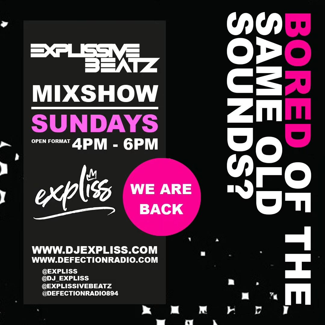 @expliss | @dj_expliss
hosting @explissivebeatz
10PM till 12AM (gmt) Mondays π₯
4PM till 6PM (gmt) Sundays π₯³
Let's Go π
Defection Radio β€οΈ
https://www.mixcloud.com/live/defectionradio/
#music #sunday #tunes #autumn #like #Sunday #mix #party #radi