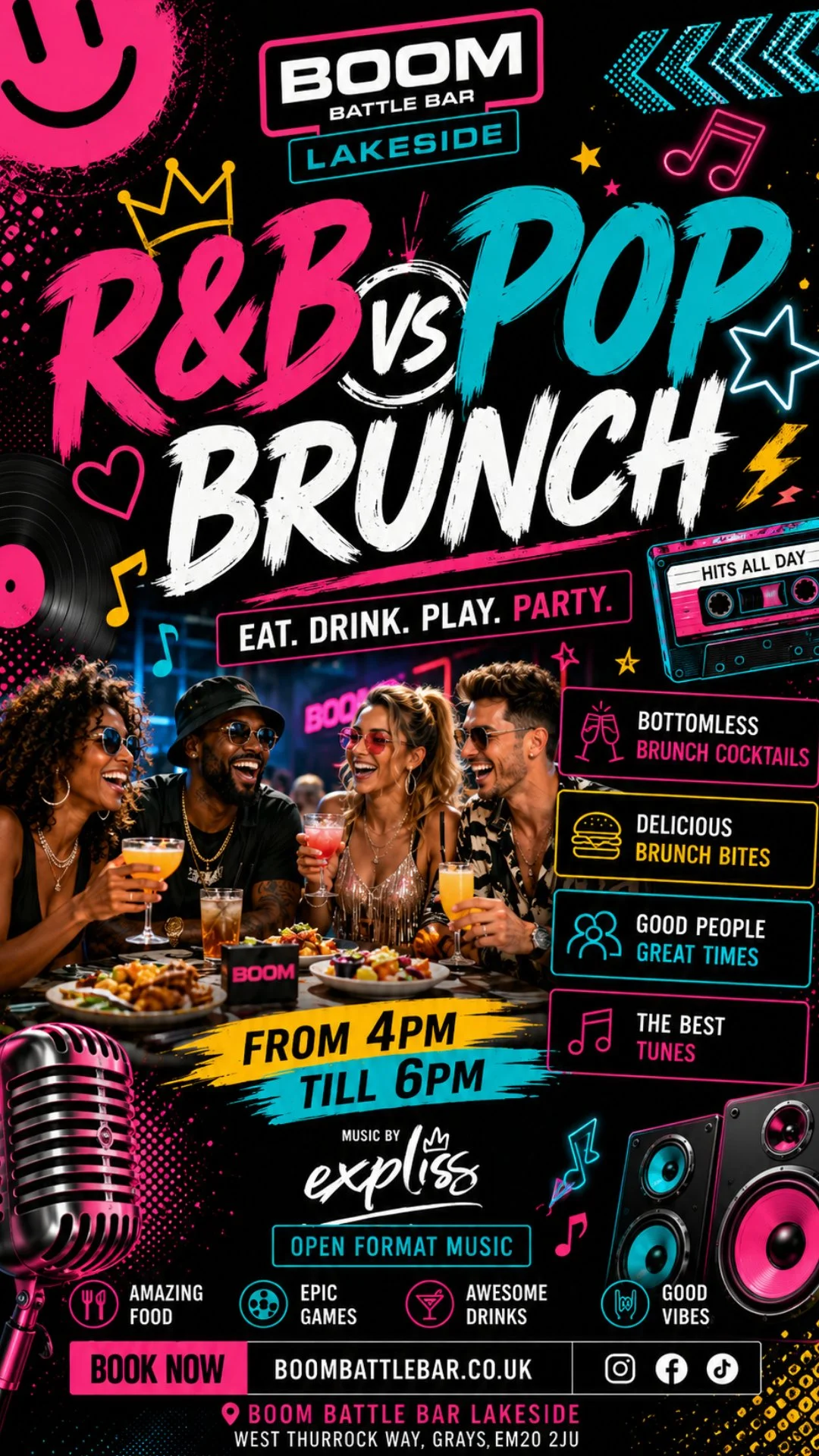 R&B vs POP BRUNCH @ BOOM BATTLE BAR LAKESIDE